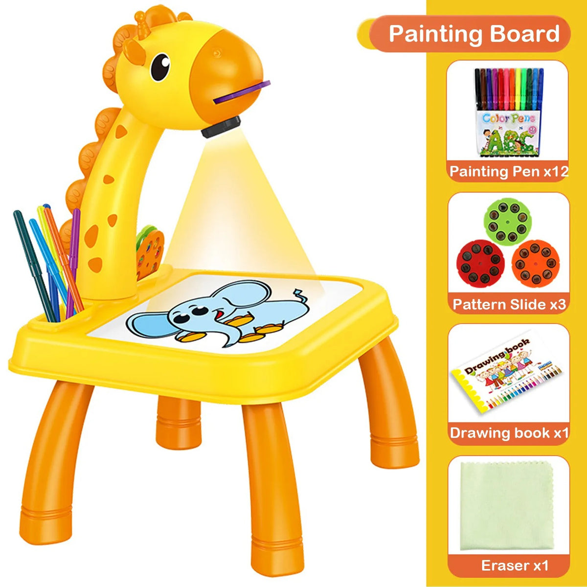 LED Drawing Projector Table for Kids, Projection Painting Board with Erasable Drawing Surface
