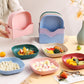 Square Plastic Dinner Plate Set with Storage Stand