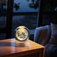 3D Crystal Ball Moon Lamp with Wooden LED Base