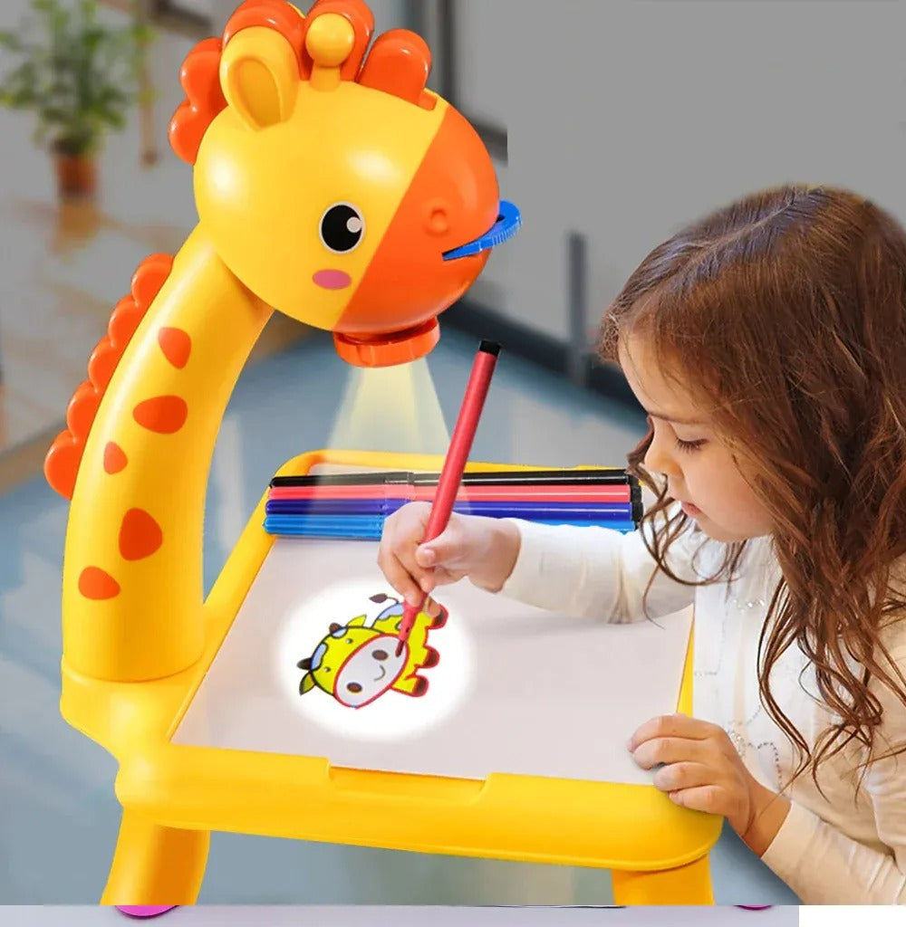 LED Drawing Projector Table for Kids, Projection Painting Board with Erasable Drawing Surface