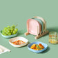 Square Plastic Dinner Plate Set with Storage Stand