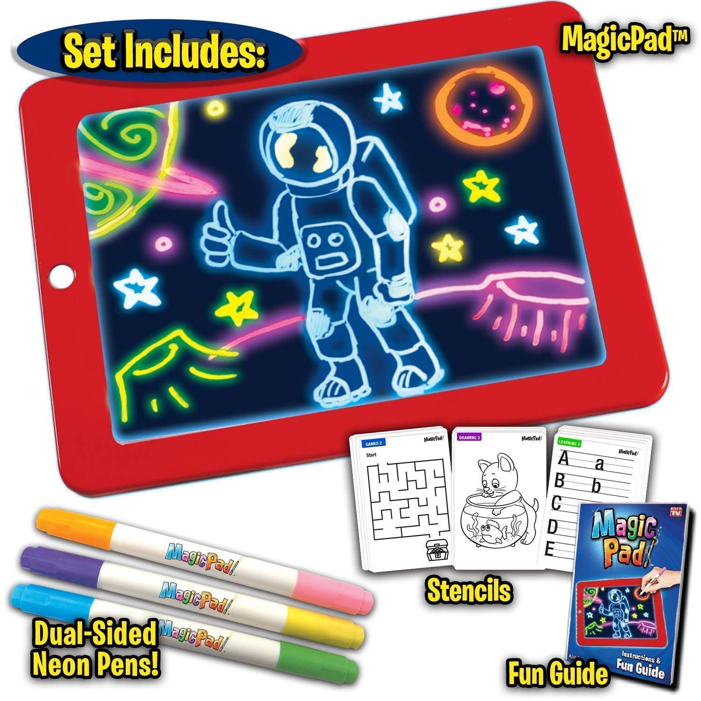 Kids Learning Magic Drawing Pad with LED Light Board